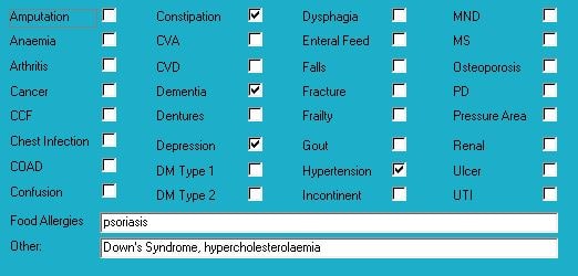 Diagnoses for Mr AAF