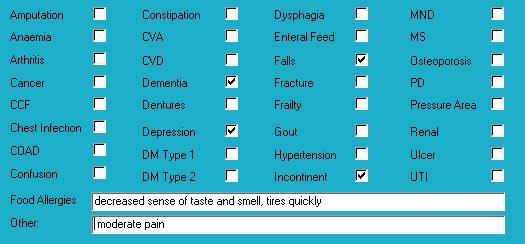 Diagnoses for Mr AAM