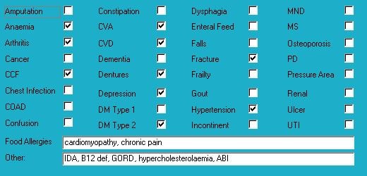 Medical diagnoses for Mr AAS