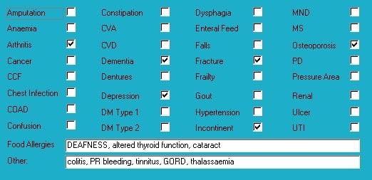 Diagnoses for Mrs AAO