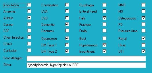 Diagnoses for Mrs AAR