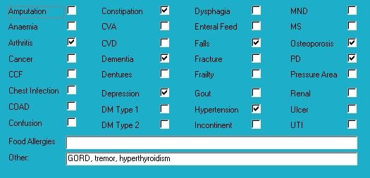 Diagnoses for Mrs ABX