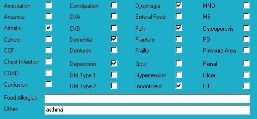 Medical diagnoses for Mrs AGM
