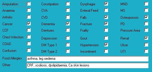 Diagnoses for Mrs AGO