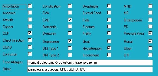 Diagnoses for Mrs AGP