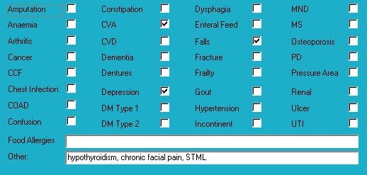 Diagnoses for Mr ACH